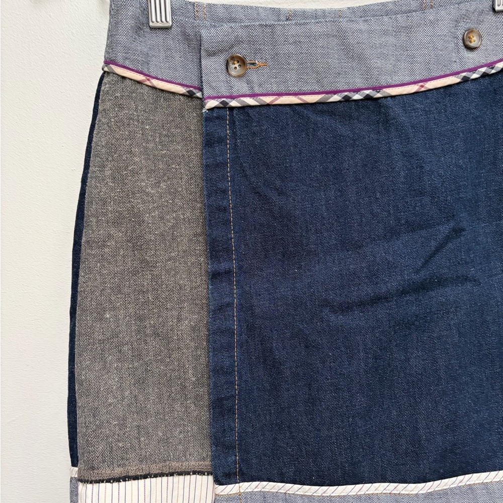 Burberry Denim and Gray Mini Skirt